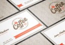 カフェやコーヒー関連ビジネスに最適！ヴィンテージなおしゃれ名刺テンプレート。